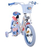 Disney Stitch Kinderfahrrad - Mädchen - 14 Zoll - Creme Koralle Blau - Zweihandbremsen