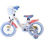 Disney Stitch Kinderfahrrad - Mädchen - 14 Zoll - Creme Koralle Blau - Zweihandbremsen