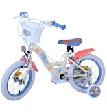 Disney Stitch Kinderfahrrad - Mädchen - 14 Zoll - Creme Koralle Blau - Zweihandbremsen