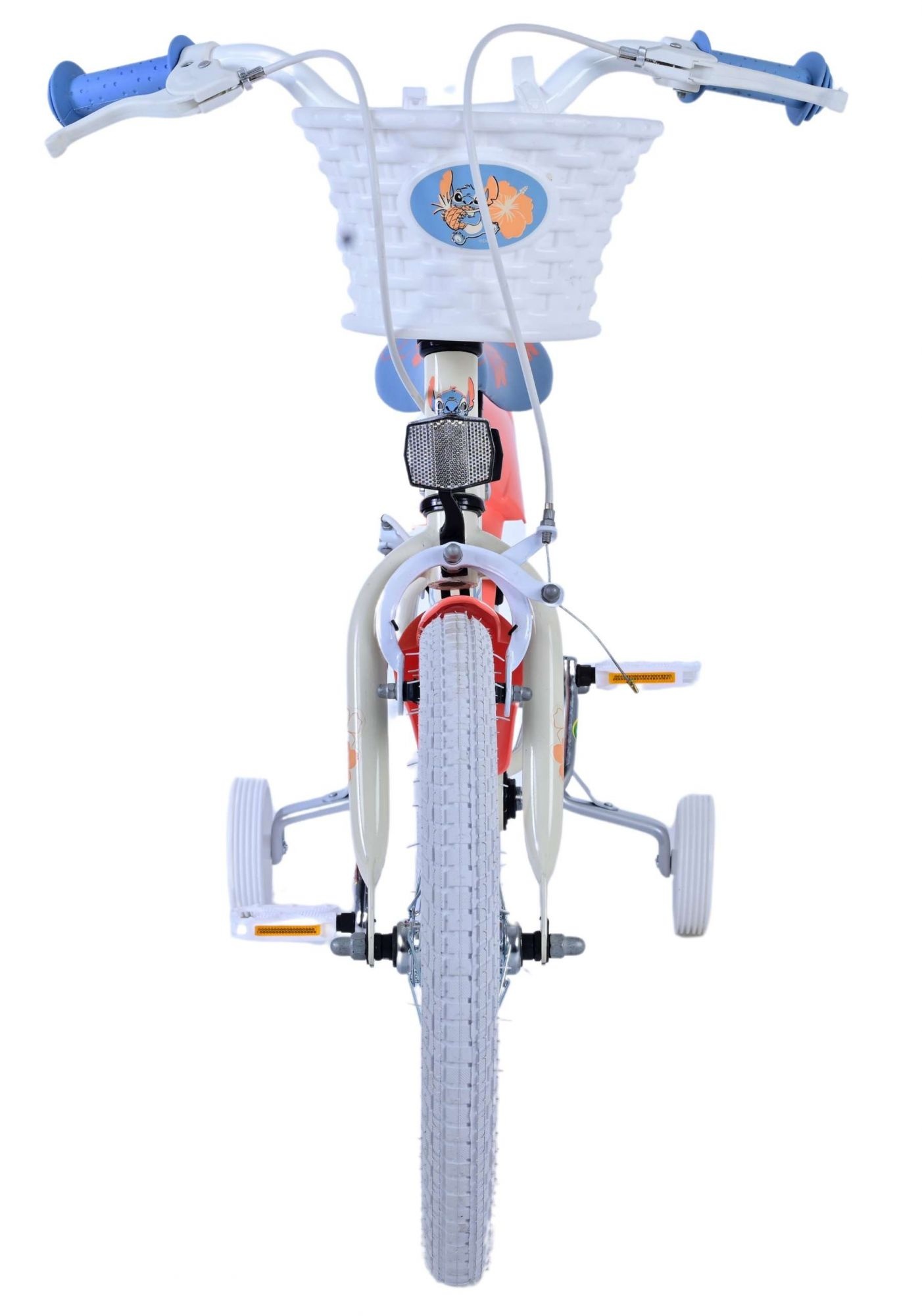 Disney Stitch Kinderfahrrad - Mädchen - 16 Zoll - Creme Koralle Blau - Zweihandbremsen
