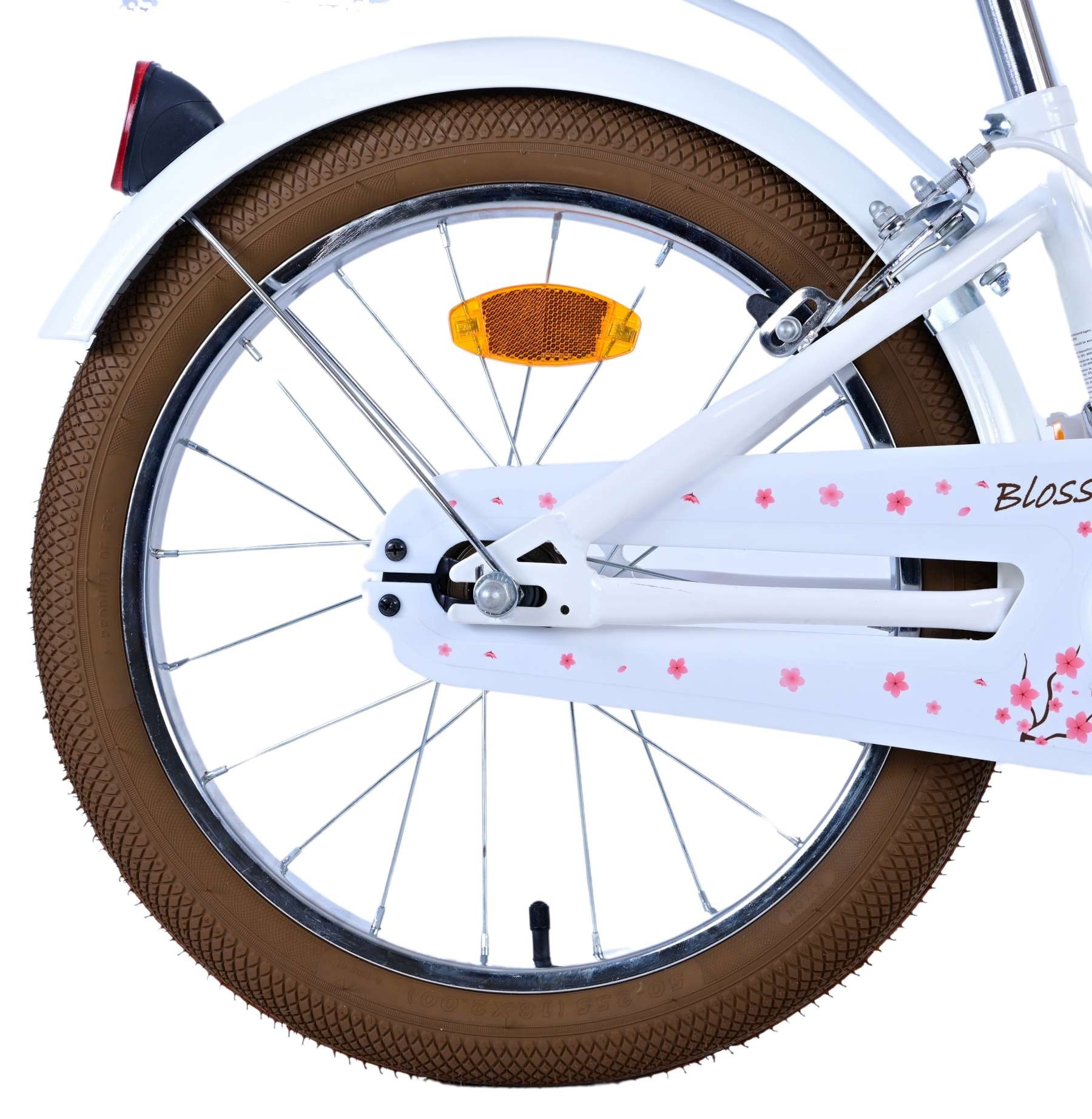 Volare Blossom Kinderfahrrad - Mädchen - 18 Zoll - Weiß - Zweihandbremsen