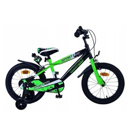 Volare Sportivo Kinderfiets - Jongens - 16 inch - Groen Zwart - Twee Handremmen