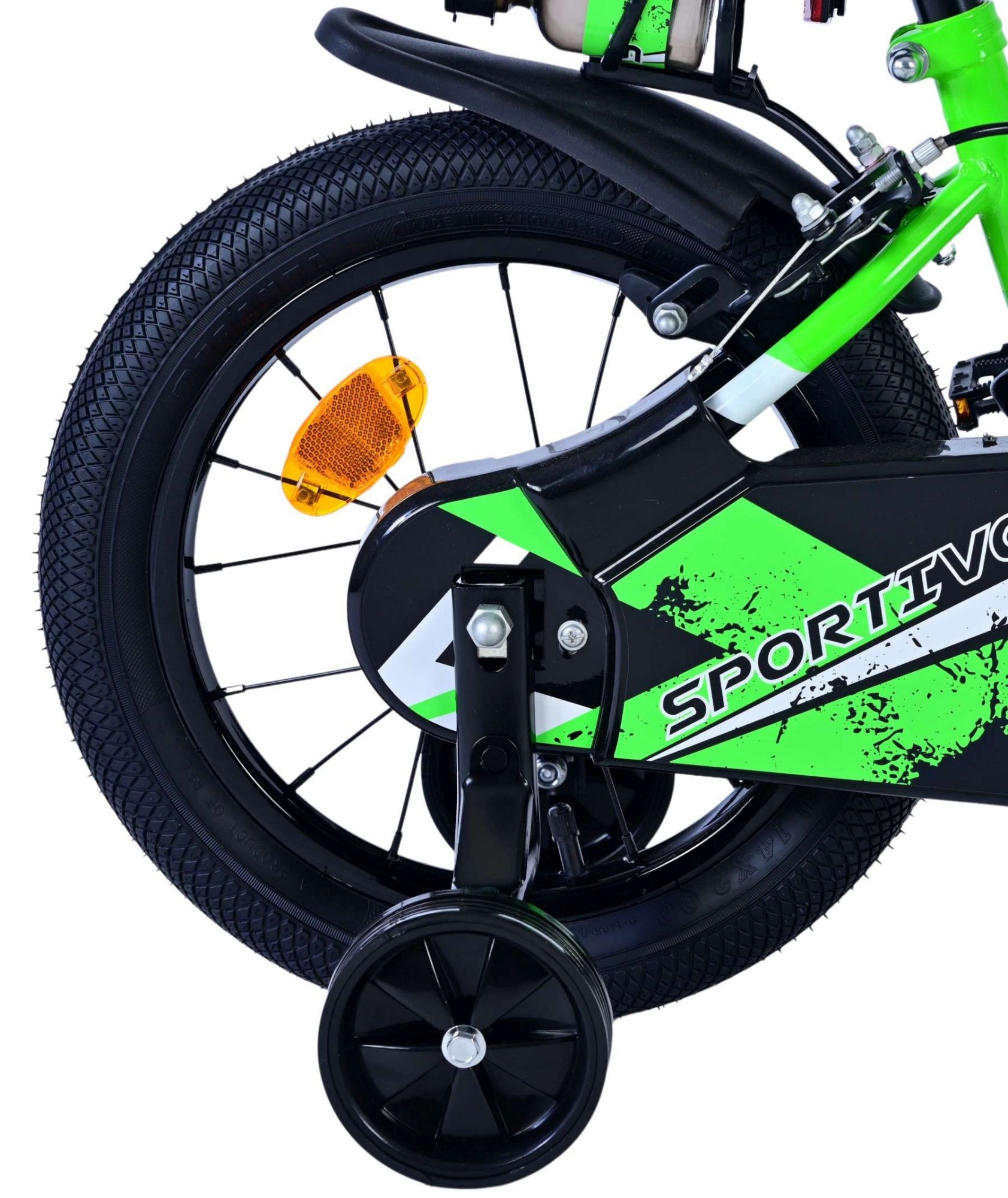 Volare Sportivo Kinderfahrrad - Jungen - 14 Zoll - Grün Schwarz - Zweihandbremsen