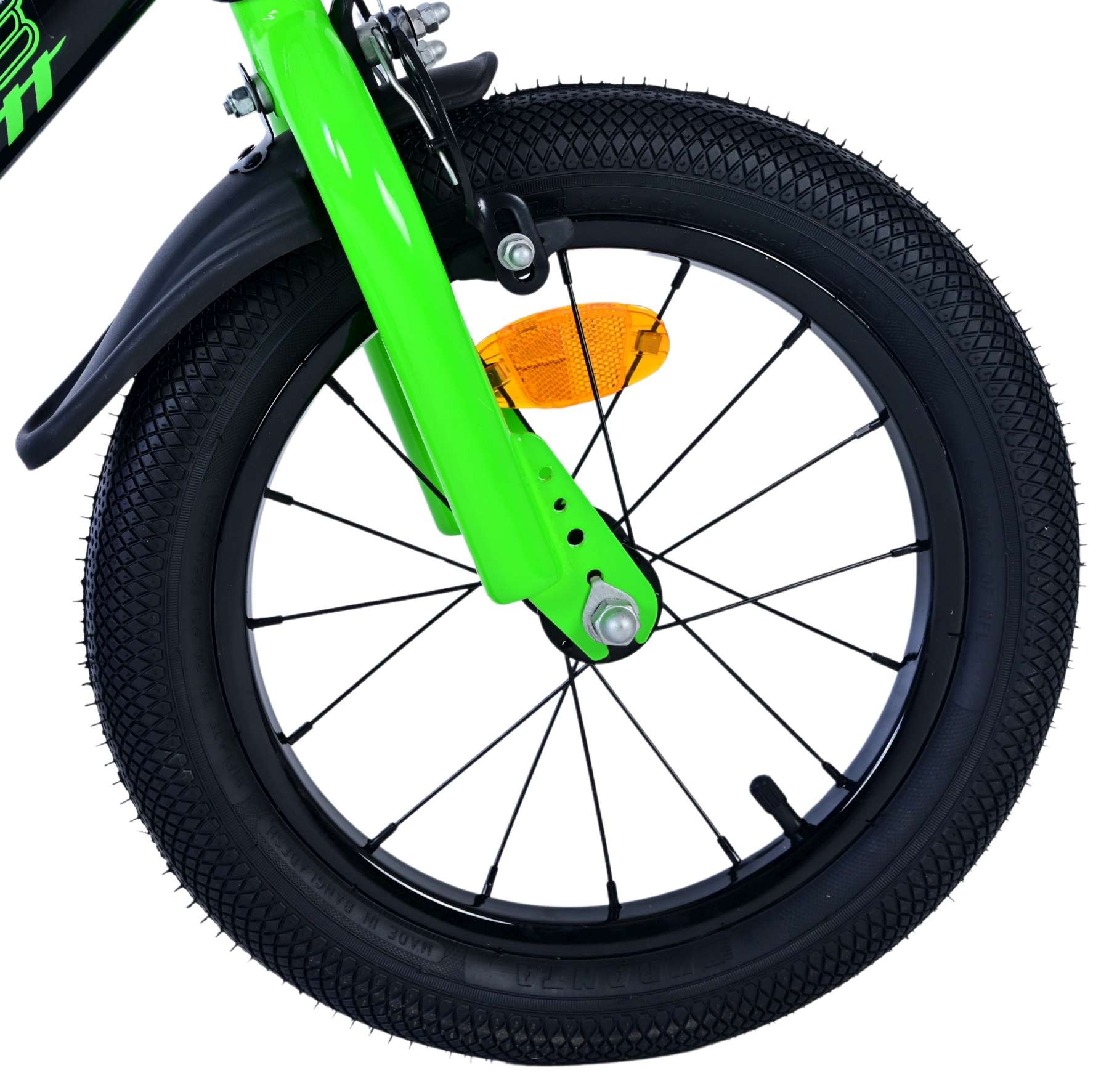 Volare Sportivo Kinderfahrrad - Jungen - 14 Zoll - Grün Schwarz - Zweihandbremsen