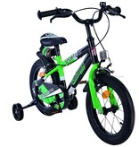 Volare Sportivo Kinderfahrrad - Jungen - 14 Zoll - Grün Schwarz - Zweihandbremsen