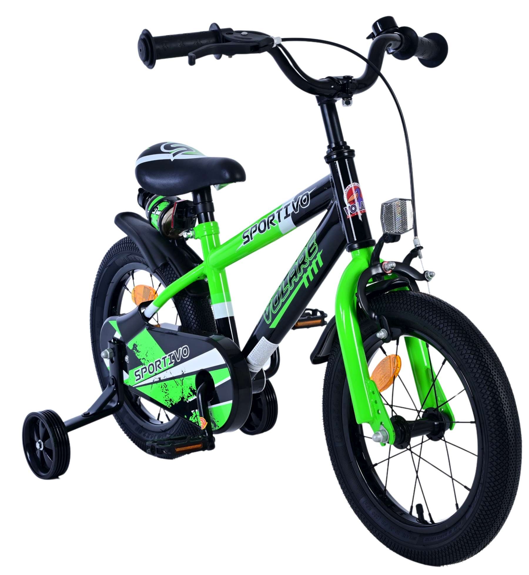 Volare Sportivo Kinderfahrrad - Jungen - 14 Zoll - Grün Schwarz