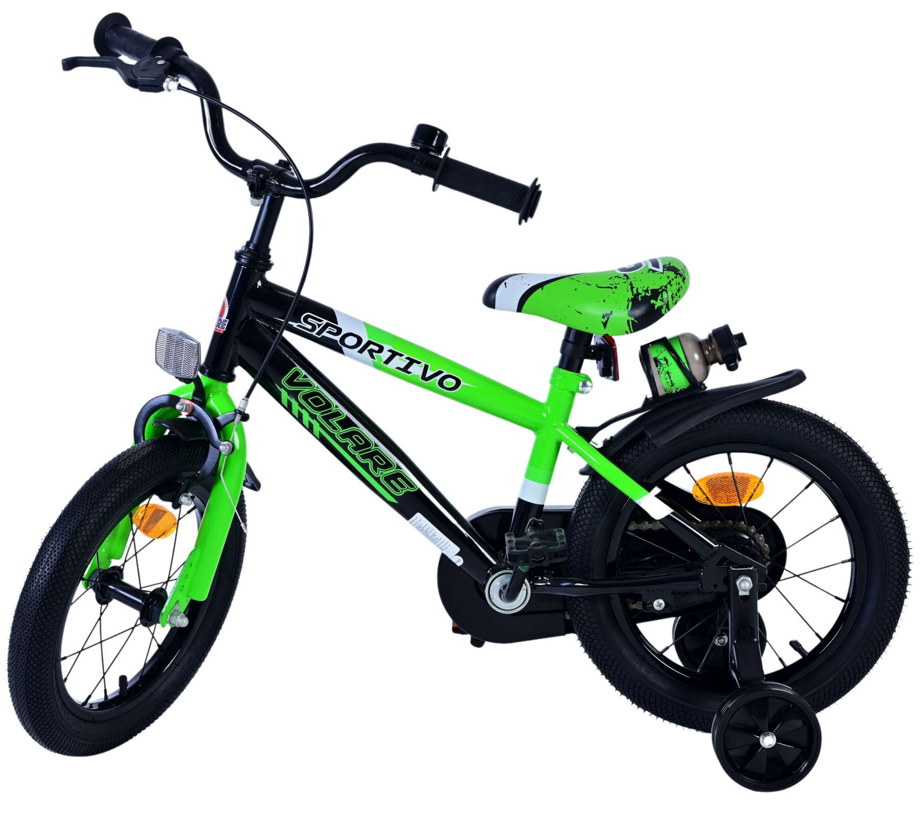 Volare Sportivo Kinderfahrrad - Jungen - 14 Zoll - Grün Schwarz