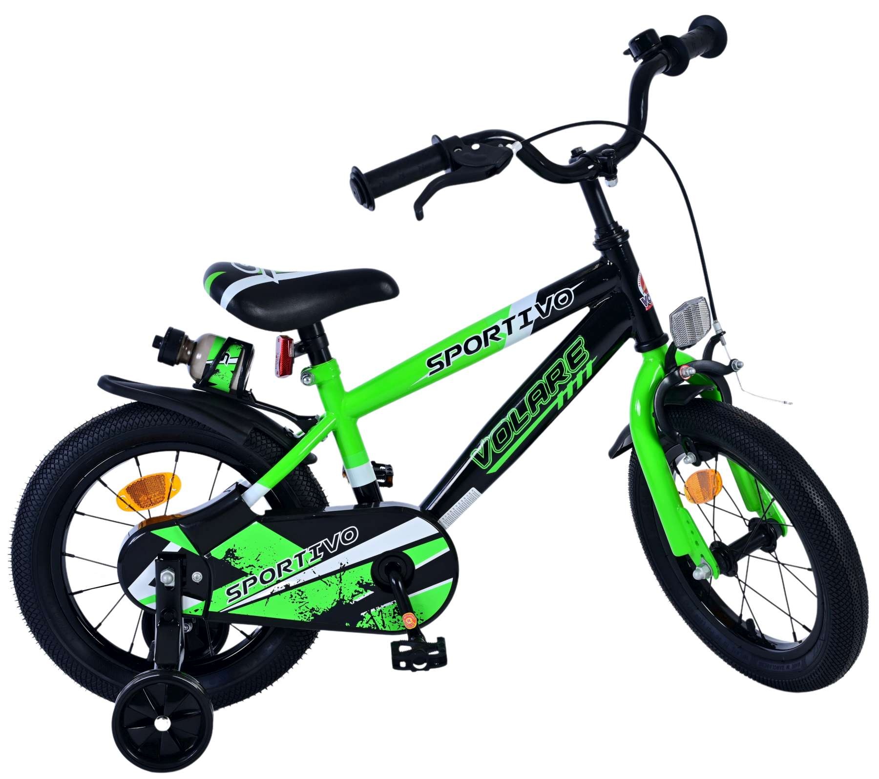 Volare Sportivo Kinderfahrrad - Jungen - 14 Zoll - Grün Schwarz