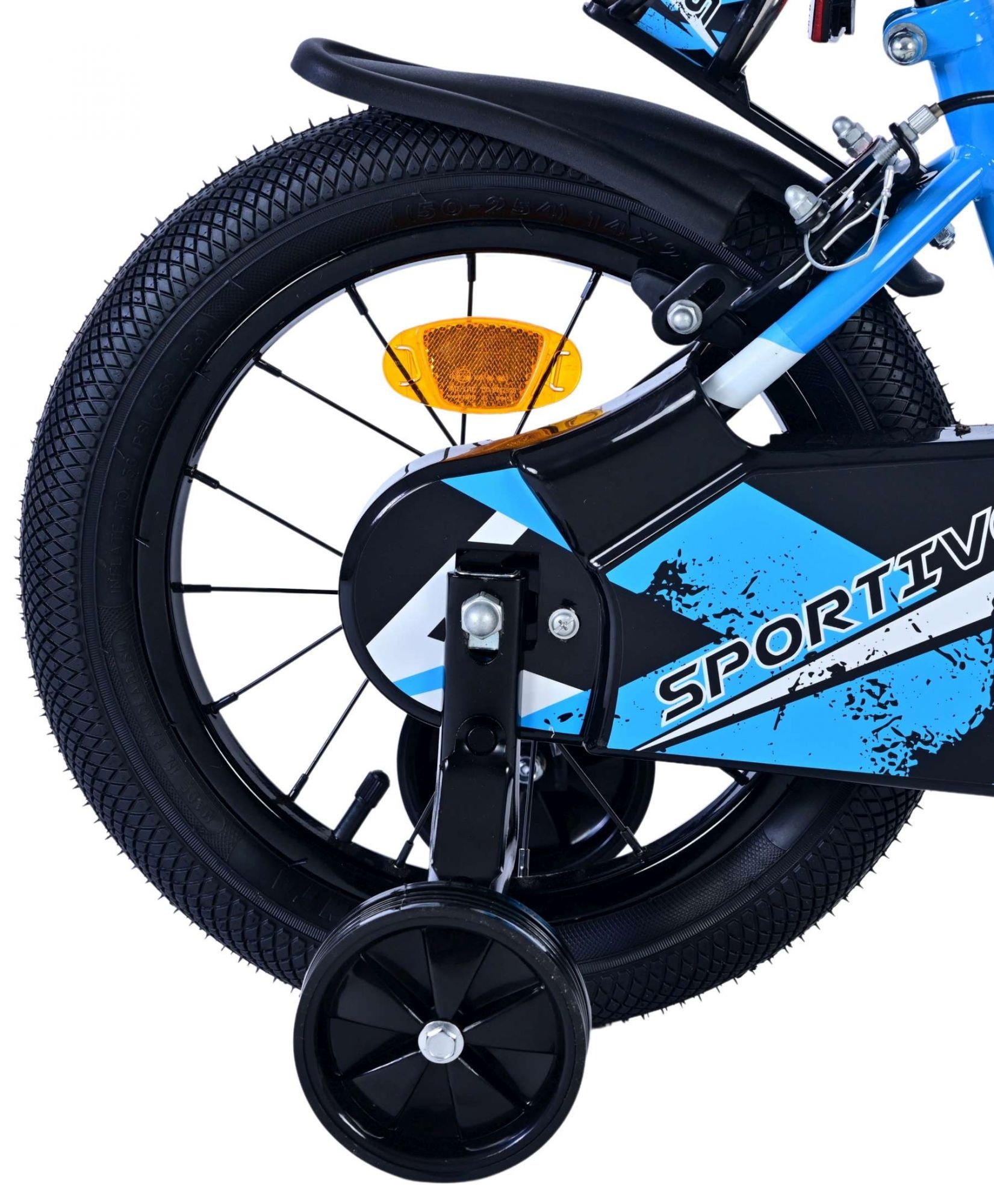 Volare Sportivo Kinderfahrrad - Jungen - 14 Zoll - Blau Schwarz - Zweihandbremsen