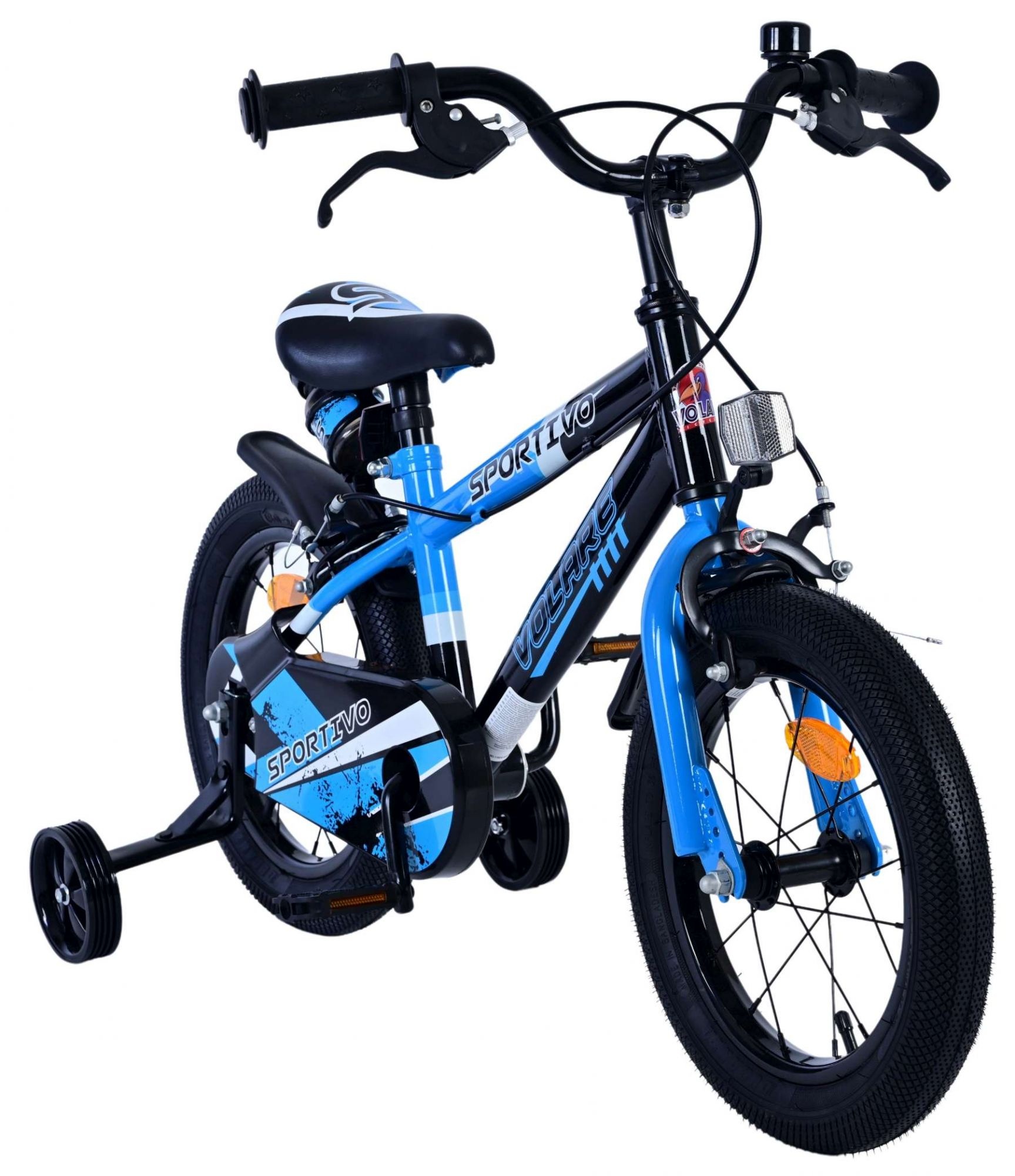 Volare Sportivo Kinderfahrrad - Jungen - 14 Zoll - Blau Schwarz - Zweihandbremsen