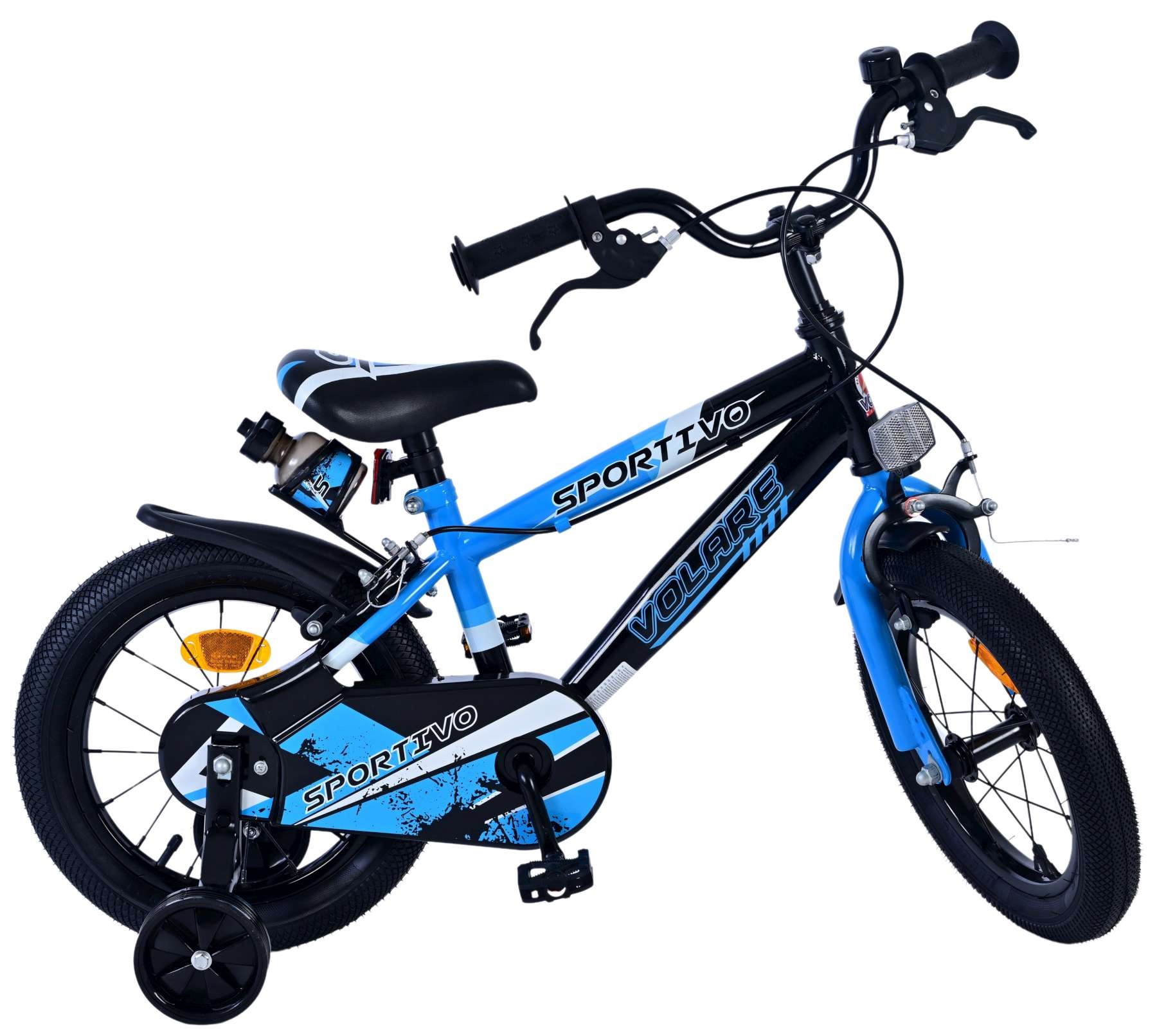 Volare Sportivo Kinderfahrrad - Jungen - 14 Zoll - Blau Schwarz - Zweihandbremsen