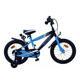 Volare Sportivo Kinderfiets - Jongens - 16 inch - Blauw Zwart - Twee Handremmen