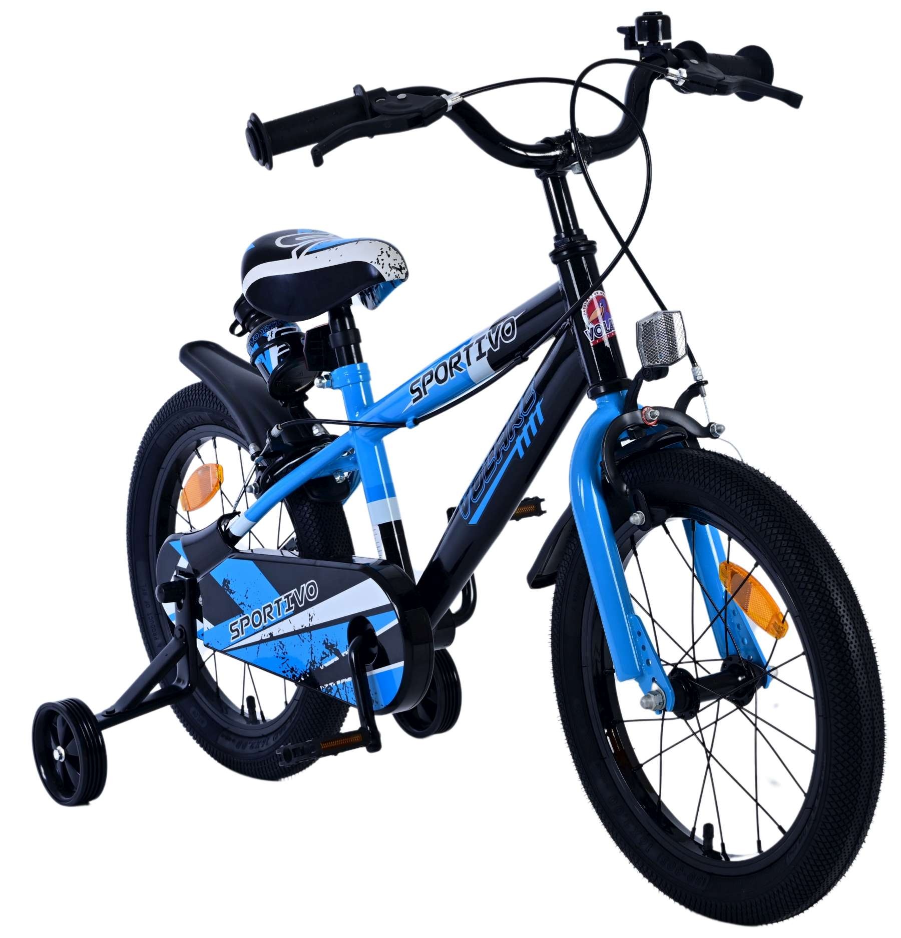 Volare Sportivo Kinderfahrrad - Jungen - 16 Zoll - Blau Schwarz - Zweihandbremsen