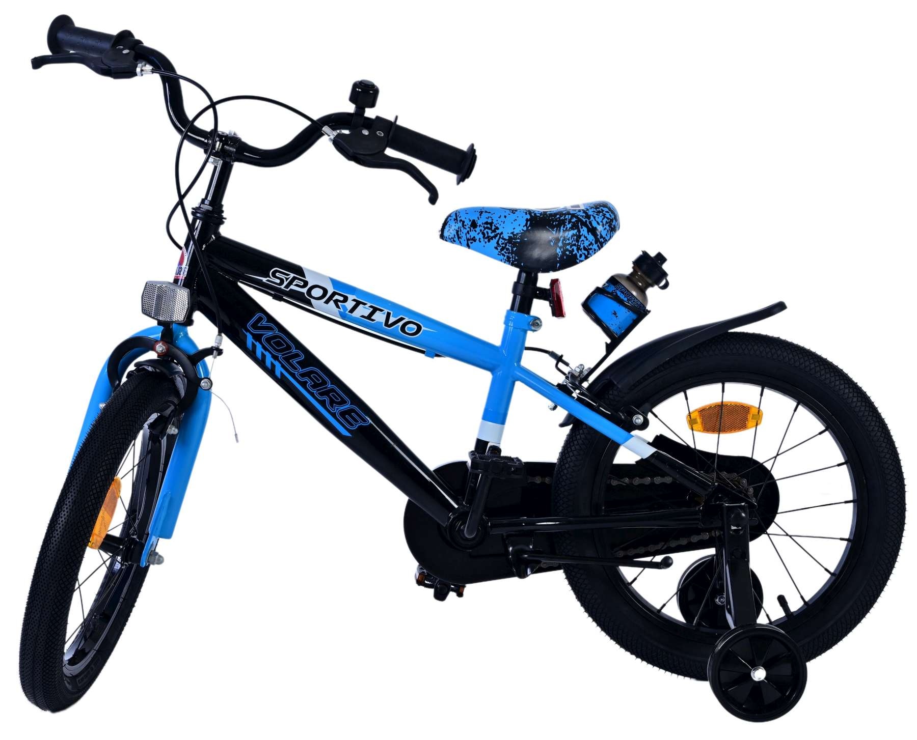 Volare Sportivo Kinderfahrrad - Jungen - 16 Zoll - Blau Schwarz - Zweihandbremsen