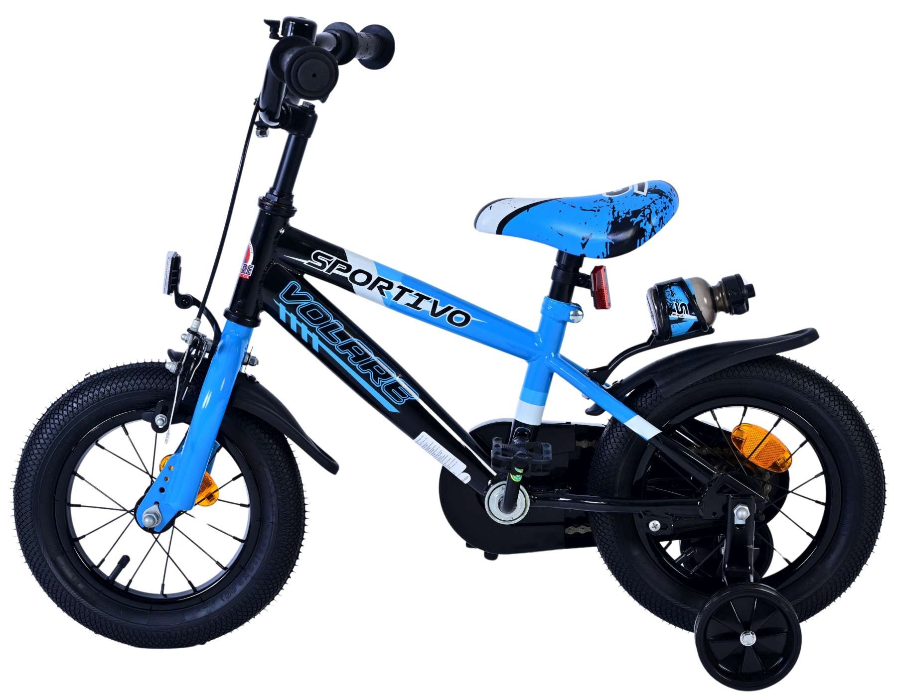 Volare Sportivo Kinderfahrrad - Jungen - 12 Zoll - Blau Schwarz