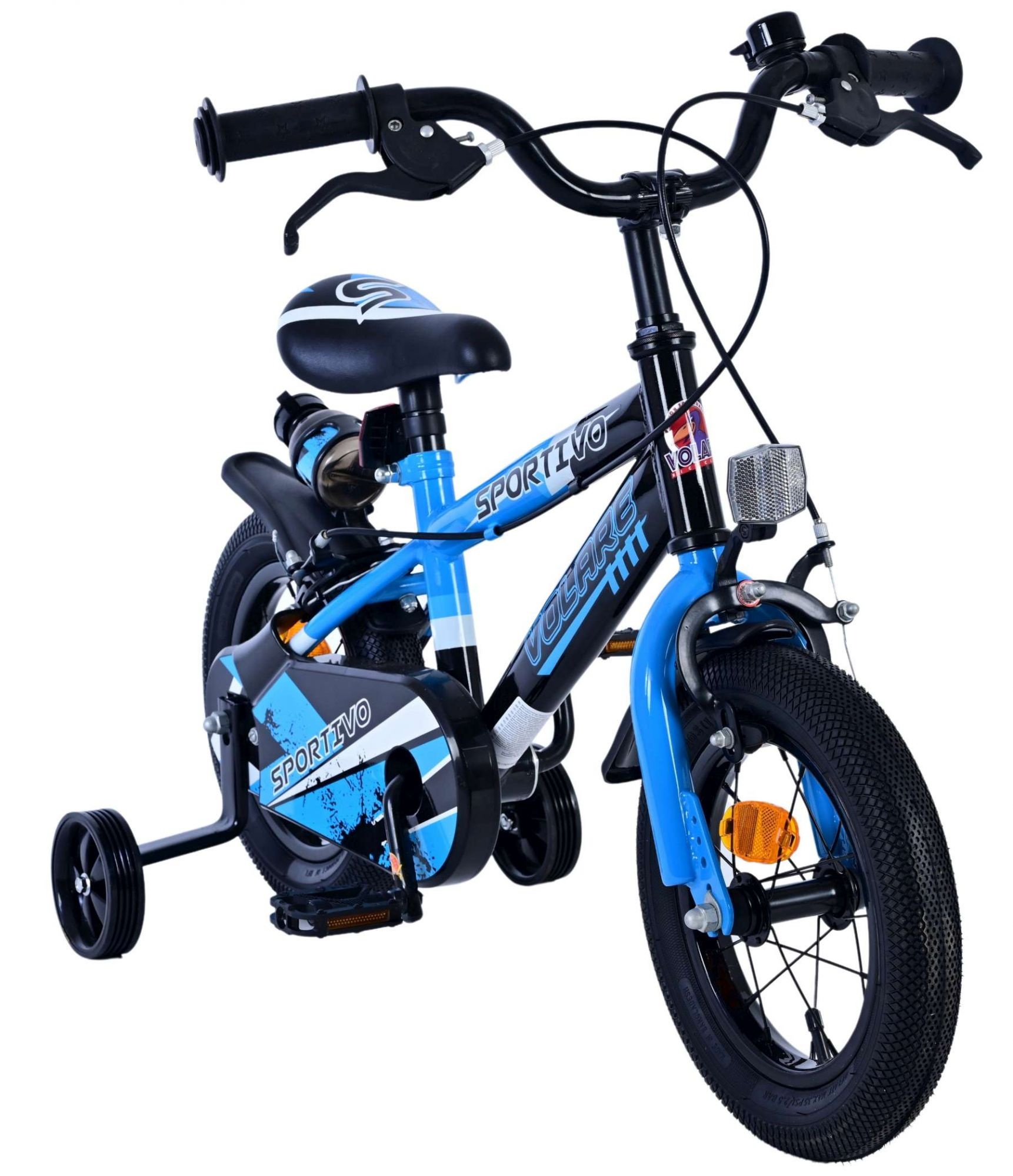 Volare Sportivo Kinderfahrrad - Jungen - 12 Zoll - Blau Schwarz - Zweihandbremsen