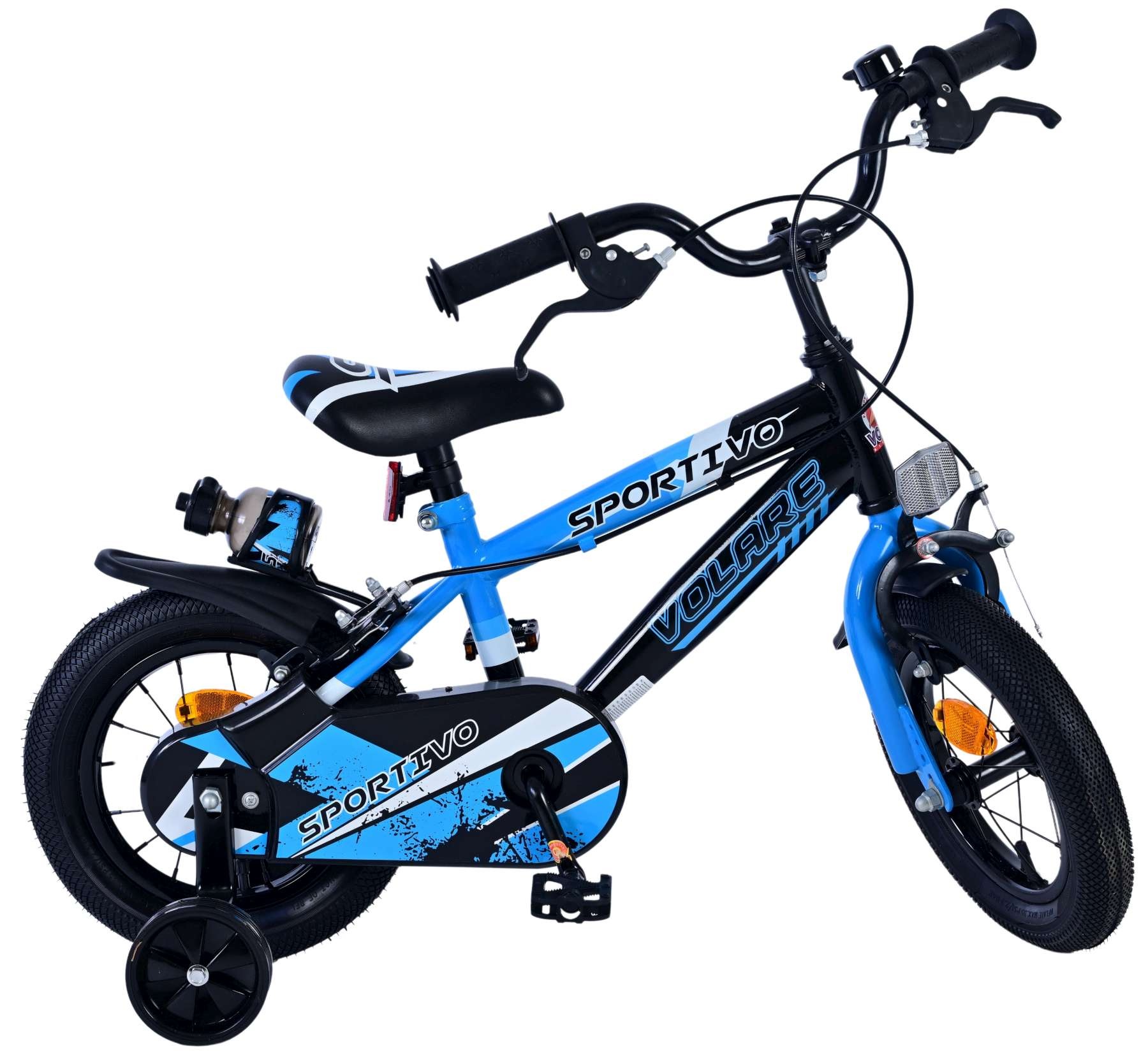 Volare Sportivo Kinderfahrrad - Jungen - 12 Zoll - Blau Schwarz - Zweihandbremsen