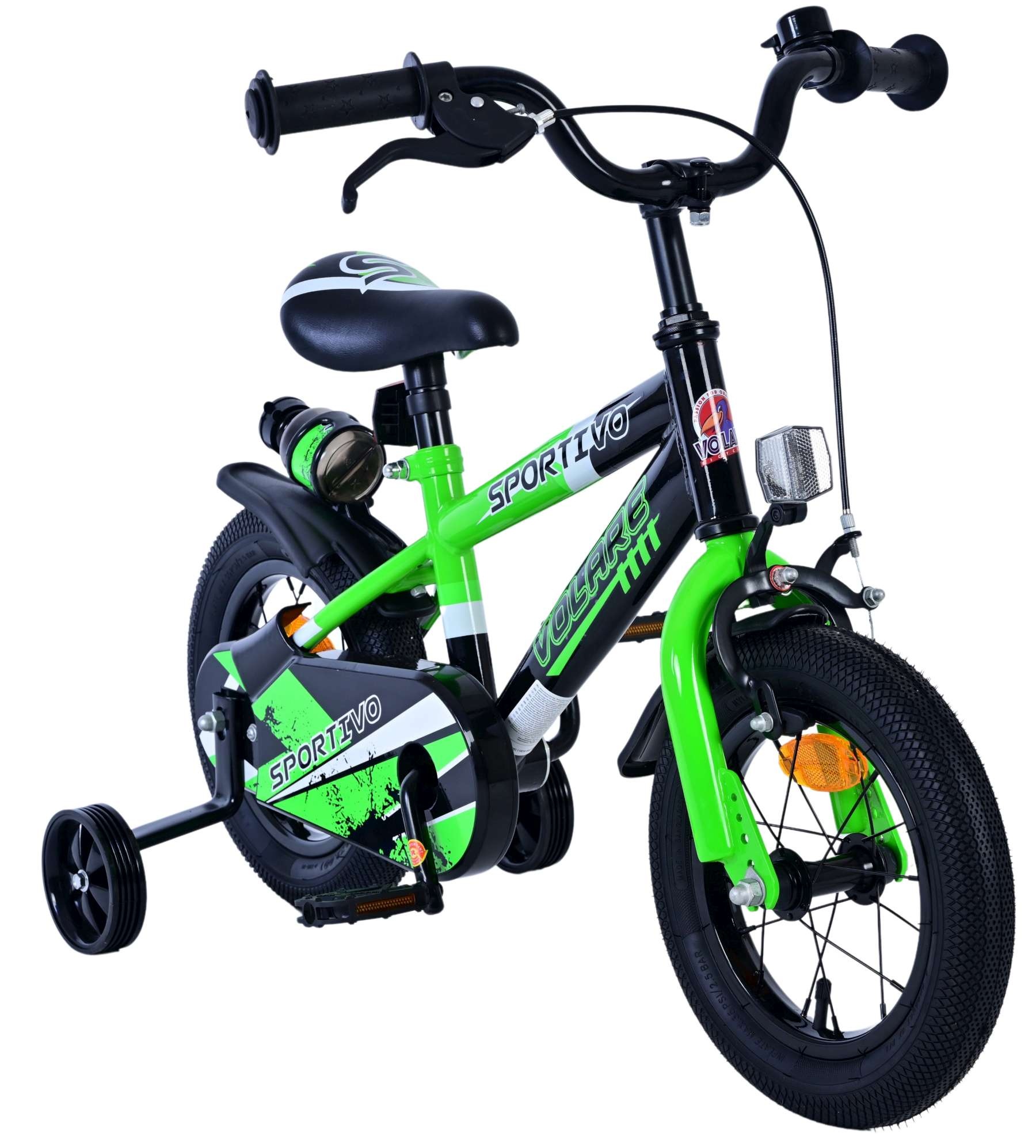 Volare Sportivo Kinderfahrrad - Jungen - 12 Zoll - Grün Schwarz