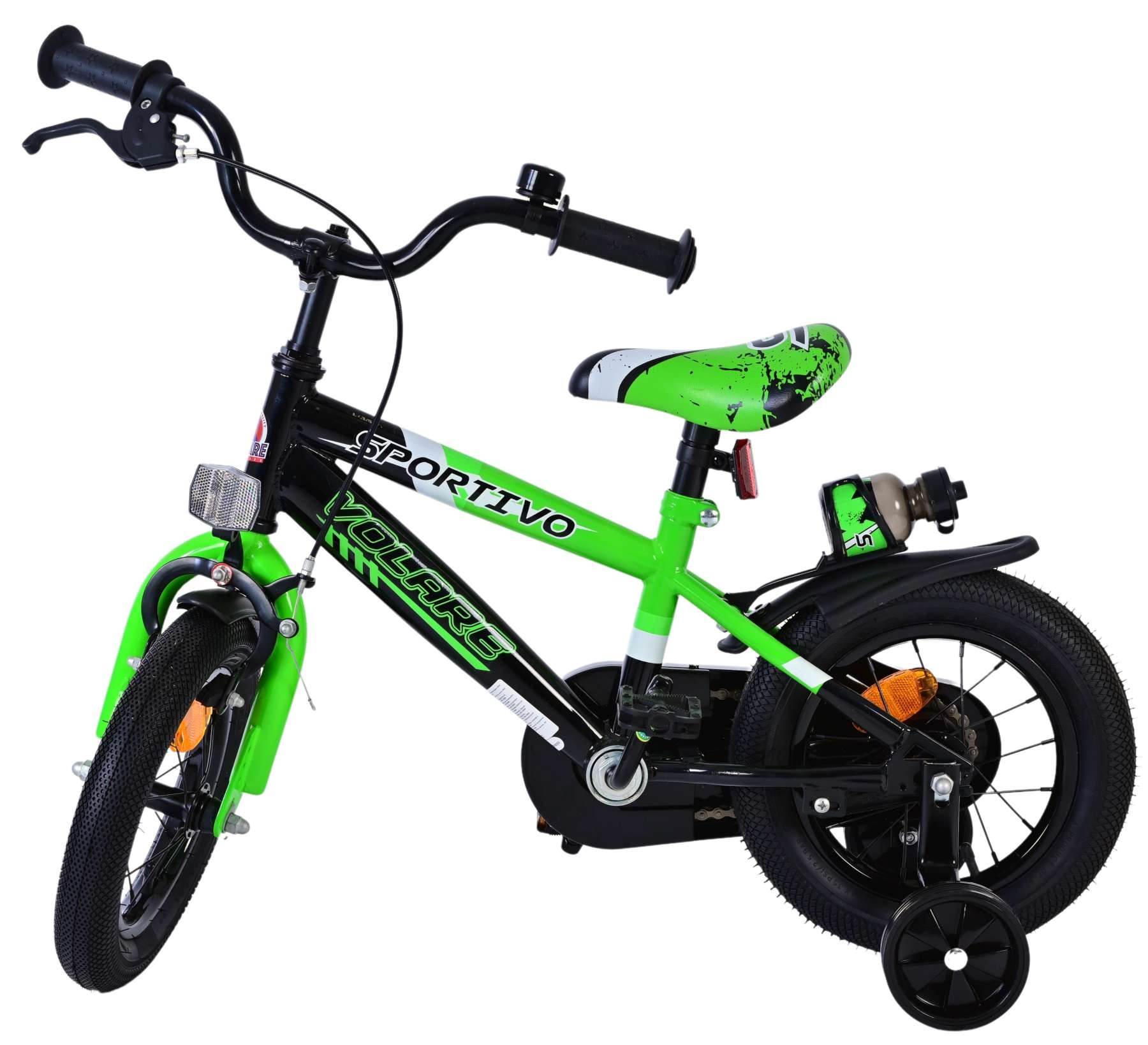 Volare Sportivo Kinderfahrrad - Jungen - 12 Zoll - Grün Schwarz