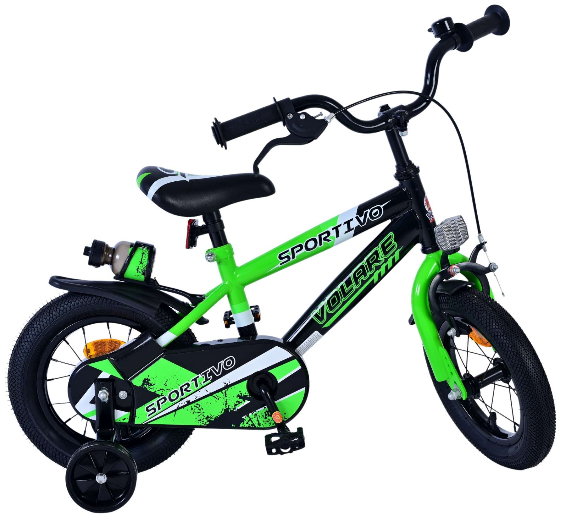 Volare Sportivo Kinderfahrrad - Jungen - 12 Zoll - Grün Schwarz