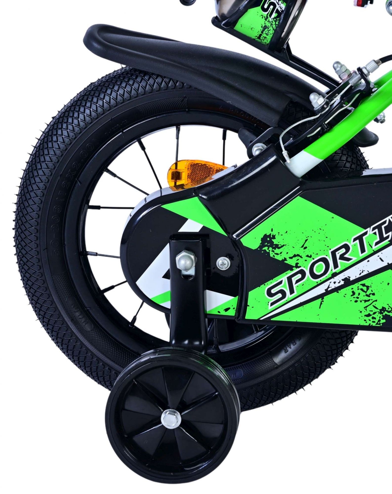 Volare Sportivo Kinderfahrrad - Jungen - 12 Zoll - Grün Schwarz - Zweihandbremsen