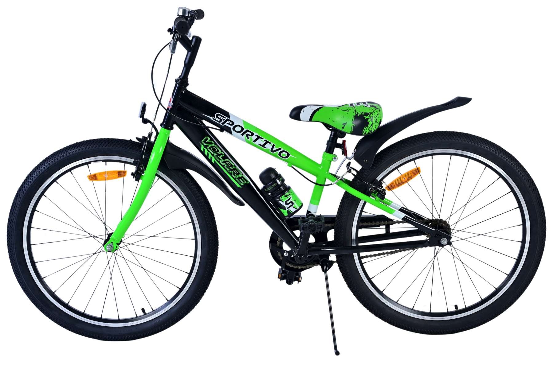 Volare Sportivo Kids bike - Boys - 24 inch - Black Green - Two hand brakes