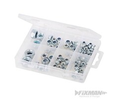 Silverline Borgmoer Assortiment Zink Geplateerde Nylon Zeskant Borgmoeren.