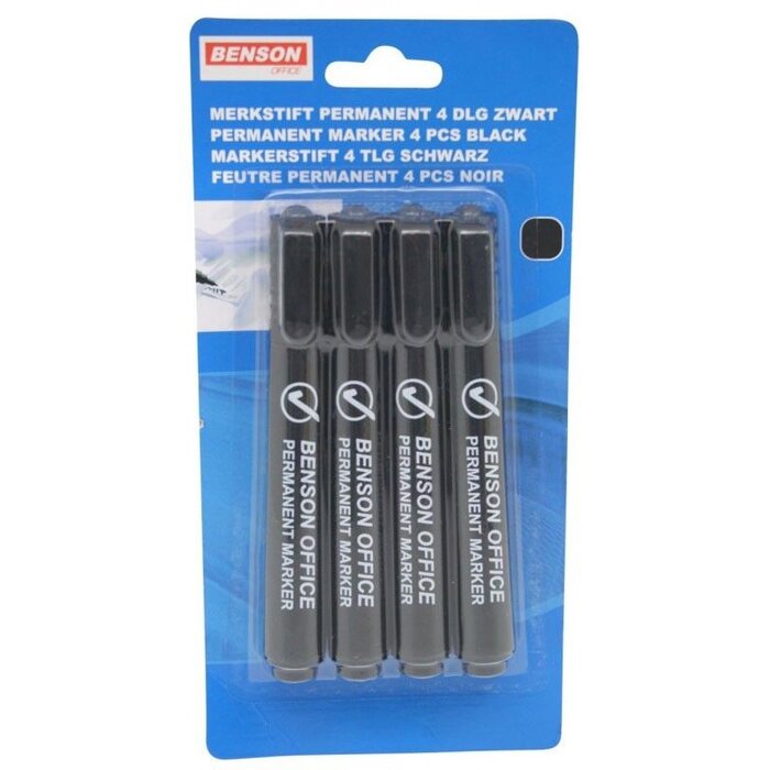 Hofftech Benson Mark Bürofarbe Pin 4 Stück Permanent Benzin Stift