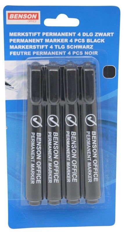 Hofftech Benson Mark Bürofarbe Pin 4 Stück Permanent Benzin Stift