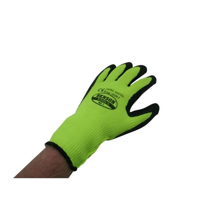 Hofftech Winter gloves Latex XL / Size 10 Grip Knitted Neon-Yellow Good grip, slip resistance and an optimal fit. We are talking about these soft but also warm winter gloves! These winter gloves are particularly well suited for all outdoor activities. For example