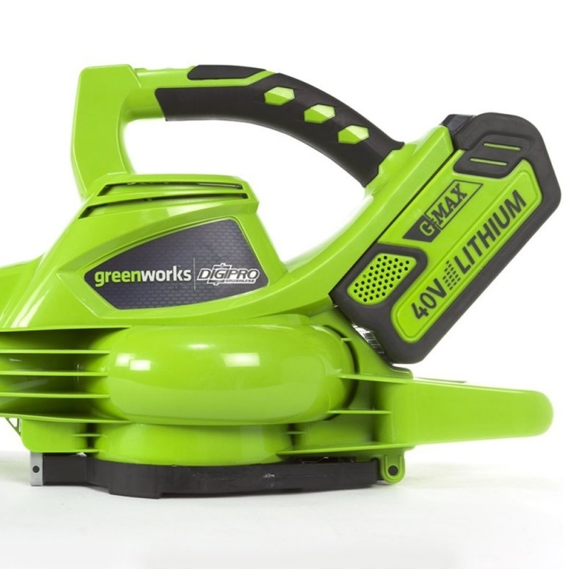 Greenworks 40 Volt Akku-Laubgebläse und Kolben GD40BV