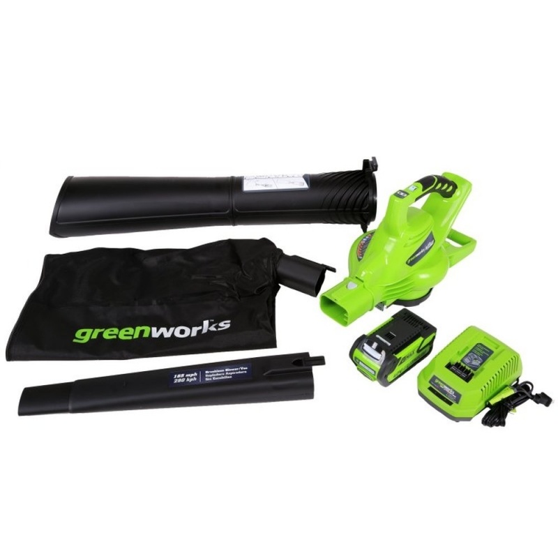 Greenworks 40 Volt Cordless Leaf Blower and Piston GD40BV