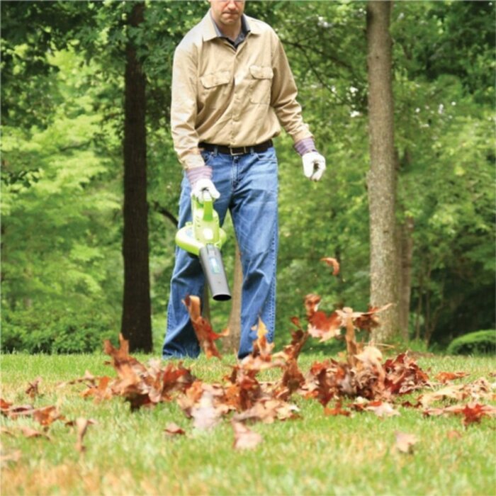 Greenworks 40 Volt Akku-Laubgebläse und Kolben GD40BVK2X