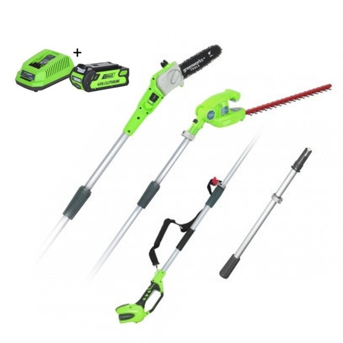 Greenworks 40 Volt Akku-Astsäge Heckenschere G40PSHK2