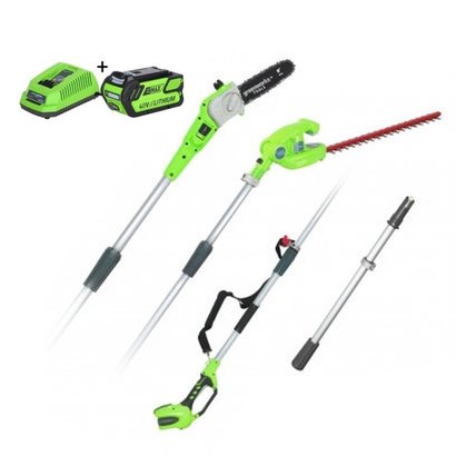 Greenworks 40 Volt Akku-Astsäge Heckenschere G40PSHK4