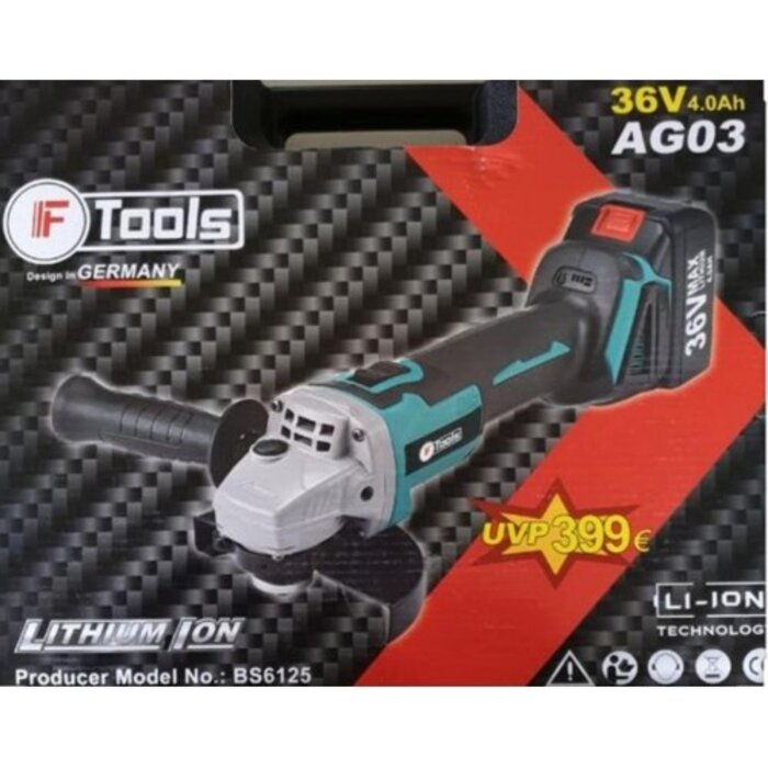 Haakse slijper van F-Tools, 36v4.0ah accu!