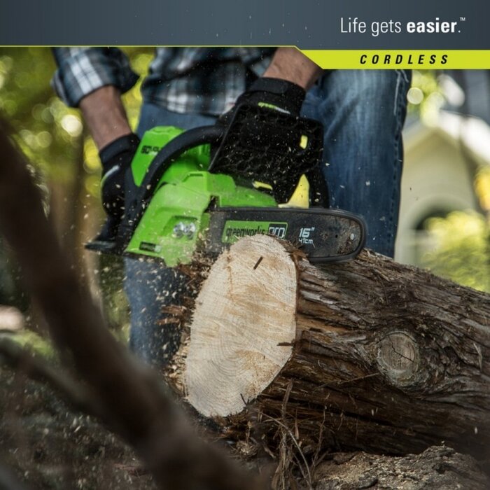 Greenworks 60 Volt accu kettingzaag GD60CS40K2X incl accu en lader