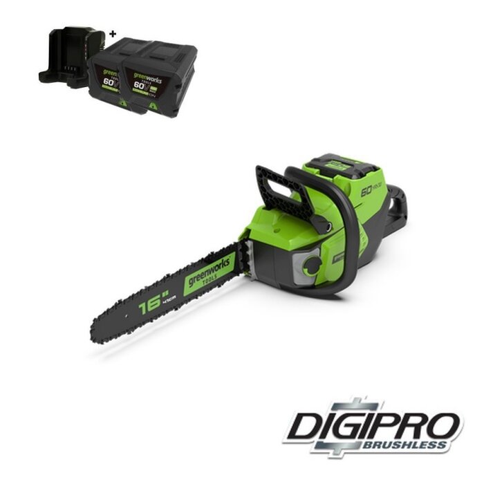Greenworks 60 Volt accu kettingzaag GD60CS40K2X incl accu en lader