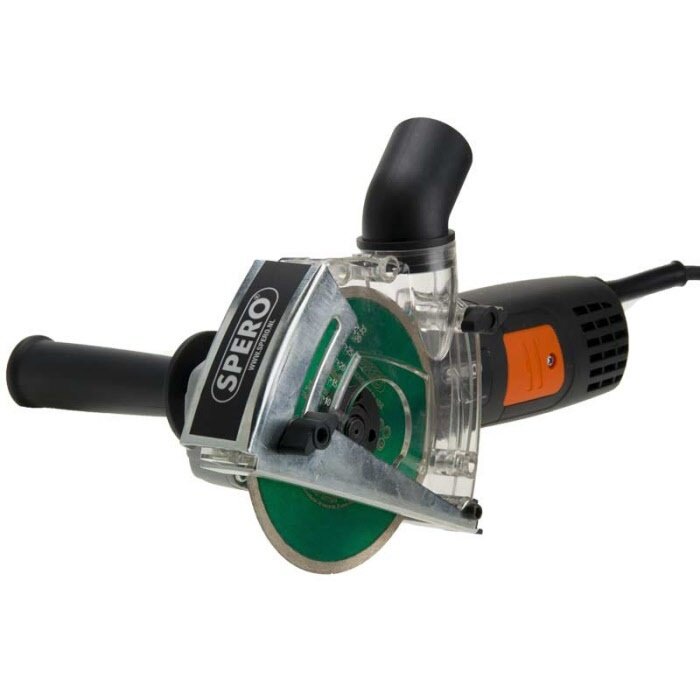 Spero tools Spero 125mm Winkel Fliesenschleifer 1400Watt + Staubschutz & 1mm Fliesen Diamantscheibe