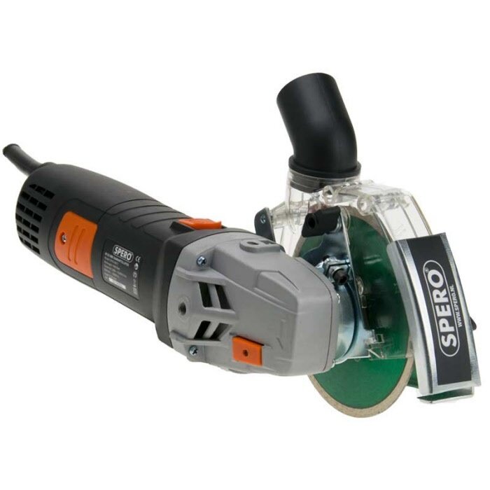 Spero tools Spero 125mm Winkel Fliesenschleifer 1400Watt + Staubschutz & 1mm Fliesen Diamantscheibe