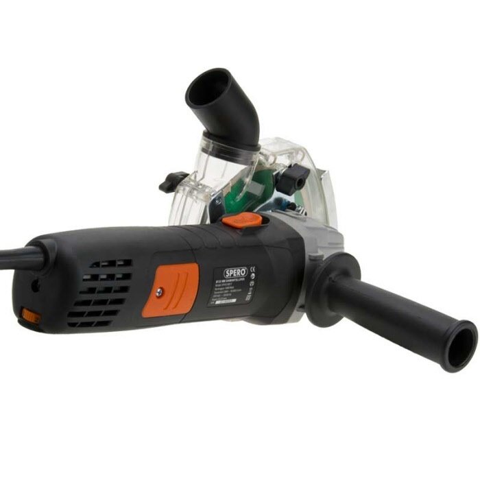 Spero tools Spero 125mm Winkel Fliesenschleifer 1400Watt + Staubschutz & 1mm Fliesen Diamantscheibe