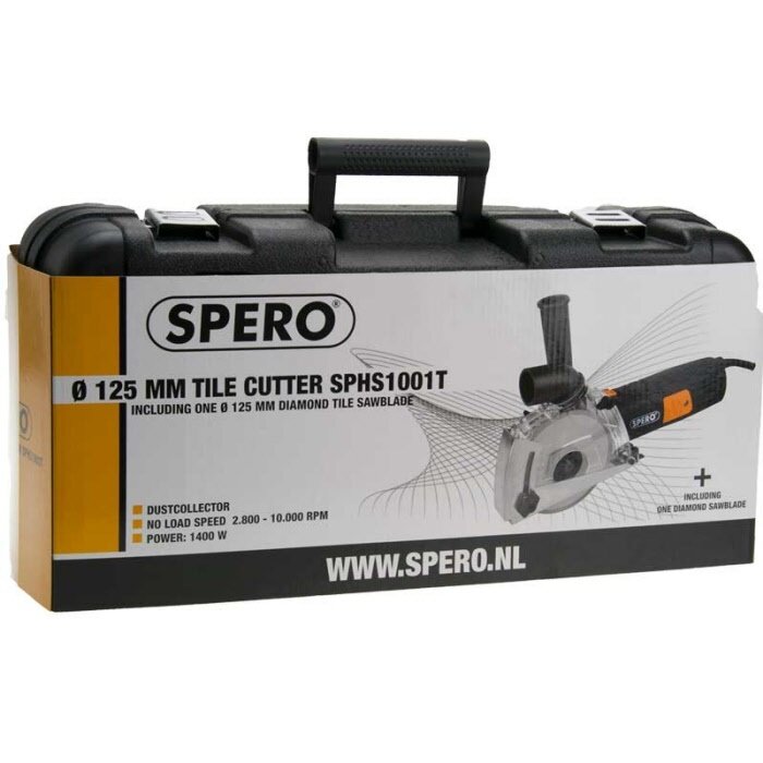 Spero tools Spero 125mm Winkel Fliesenschleifer 1400Watt + Staubschutz & 1mm Fliesen Diamantscheibe