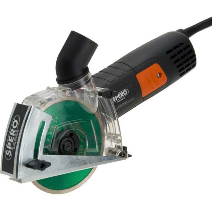 Spero tools Spero 125mm Winkel Fliesenschleifer 1400Watt + Staubschutz & 1mm Fliesen Diamantscheibe