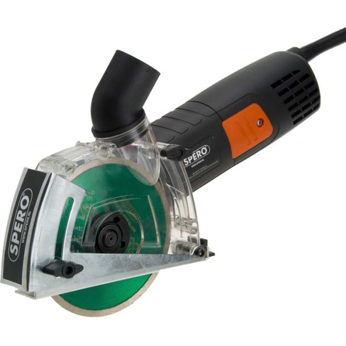Spero tools Spero 125mm Haakse Tegelslijper 1400Watt + stofkap & 1mm tegel diamantschijf