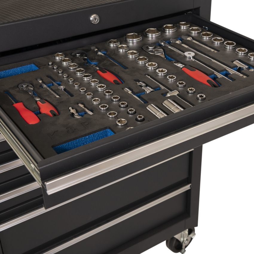 TOP GEAR TOOL CAR 2 DRAWERS FILLED 144 DLG BLACK