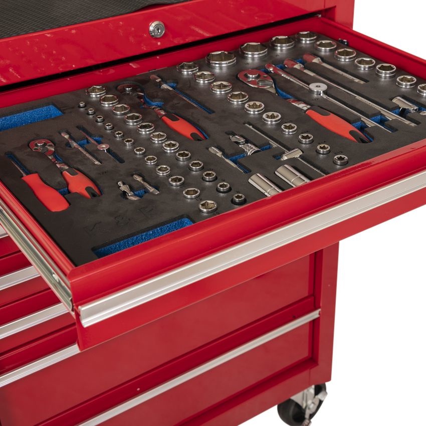 TOP GEAR TOOL CAR 2 DRAWERS FILLED 144 DLG RED