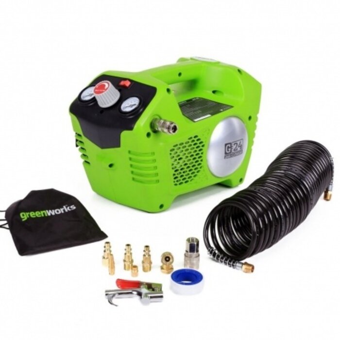 Greenworks 24 VOLT BATTERIEKOMPRESSOR inkl. Akku und Ladegerät