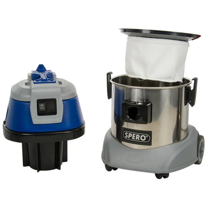 Spero tools Industry Dust & Water Vacuum Cleaner - 1 motor 1000Watt - 15Liter stainless steel tank