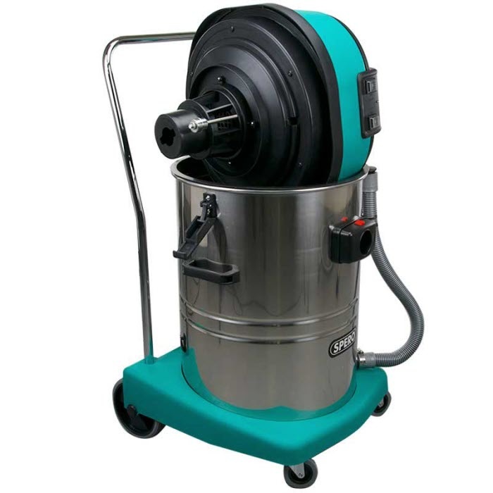 Spero tools Industrie-Staub- und Wassersauger mit Autostopp – 2 Motoren IZ2001AS 2000 Watt – 60 Liter Edelstahltank