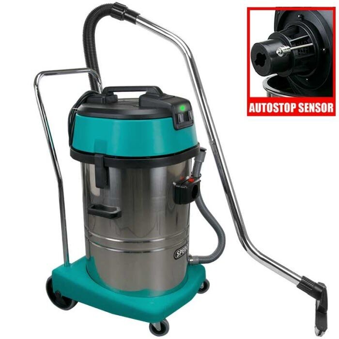 Spero tools Industry Dust & Water Vacuum Cleaner with Autostop - 2 Motors IZ2001AS 2000Watt - 60Liter Stainless Steel Tank